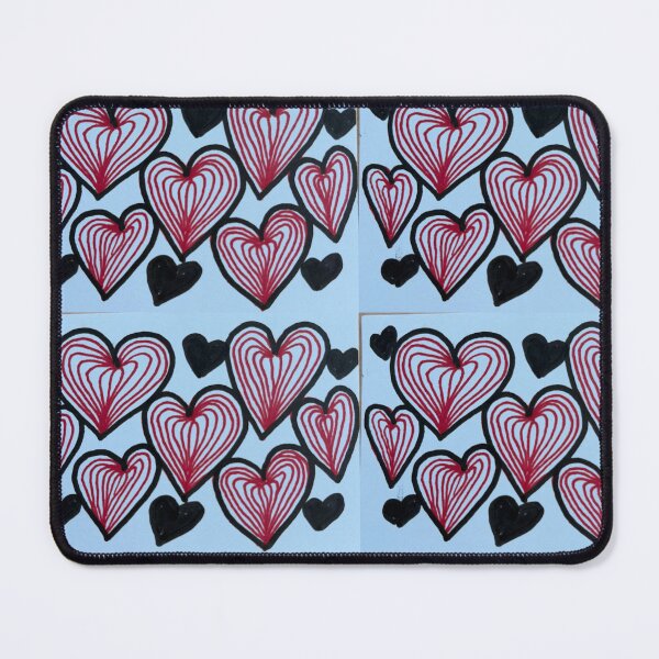 Item preview,  Infinite Hearts – Hand-Drawn Concentric Heart Pattern in Red, White and Black designed and sold by M1234s.