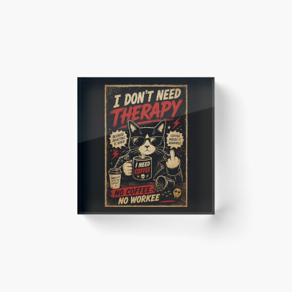 Item preview, Grumpy Coffee Cat Vintage Humor Art For Surviving Adult Life designed and sold by Modaozushi216.