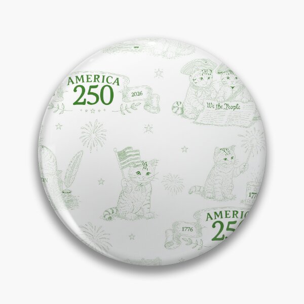 Item preview, Green of America 250 Cats Pattern, Patriotic Cat Toile, 250th Anniversary USA, Colonial Kittens, Fourth of July Cat Design designed and sold by Pharmkitty.