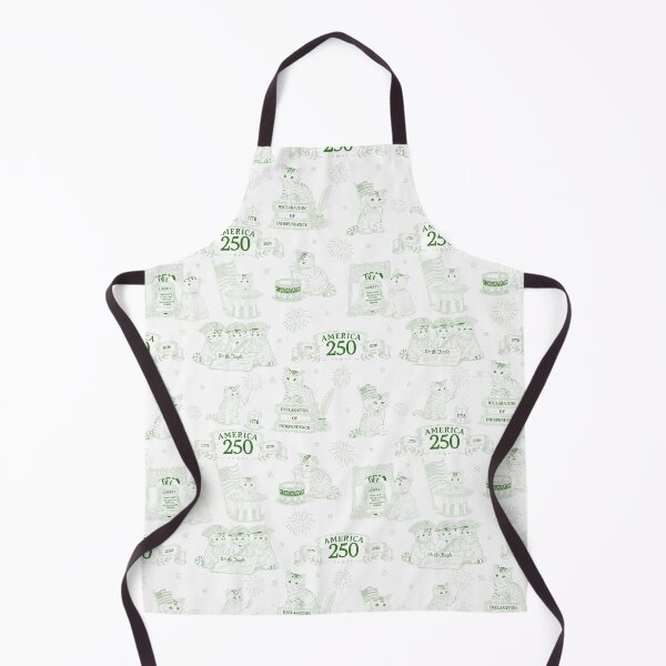 Item preview, Green of America 250 Cats Pattern, Patriotic Cat Toile, 250th Anniversary USA, Colonial Kittens, Fourth of July Cat Design designed and sold by Pharmkitty.