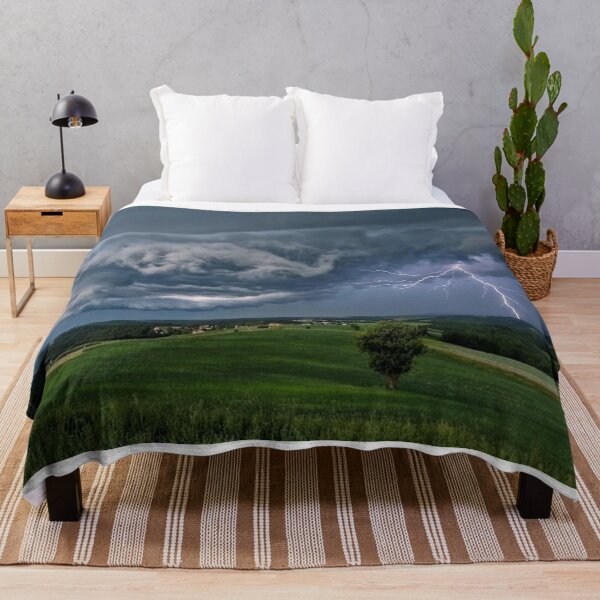 Item preview, Epic Lightning Storm Over Green Field designed and sold by RoyalDeluxGo.