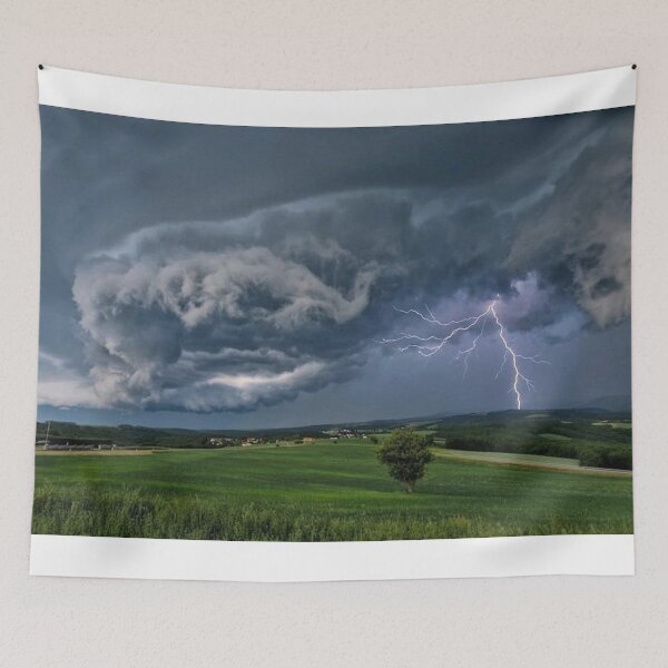 Item preview, Epic Lightning Storm Over Green Field designed and sold by RoyalDeluxGo.