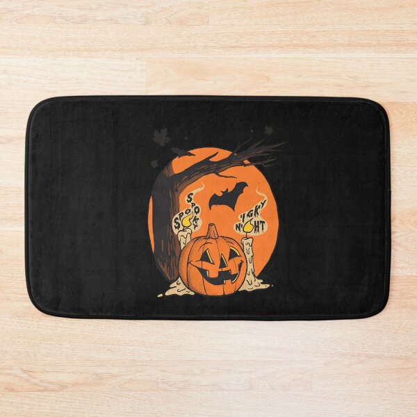Item preview, Vintage Halloween Moon Bat Pumpkin Scene designed and sold by DoodleVerseDark.
