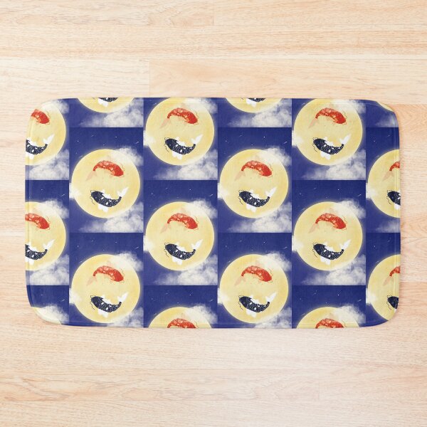 Item preview, Koi Fish in the Moon | Mystical Yin Yang Moonlight Design designed and sold by liveinbeauty.