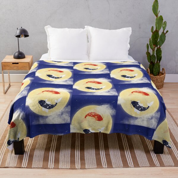 Item preview, Koi Fish in the Moon | Mystical Yin Yang Moonlight Design designed and sold by liveinbeauty.