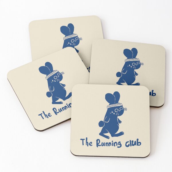 Item preview, Rabbit Running Club Hand Drawn Linocut Illustration designed and sold by Childish by Design.