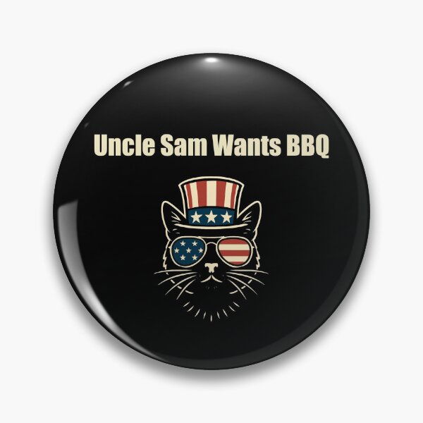 Item preview, Uncle Sam Wants BBQ Funny Grilling Humor designed and sold by Dreamsartistry.