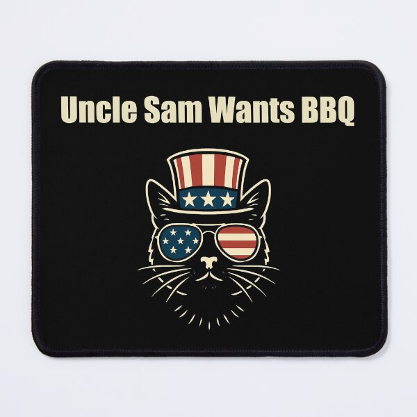 Item preview, Uncle Sam Wants BBQ Funny Grilling Humor designed and sold by Dreamsartistry.