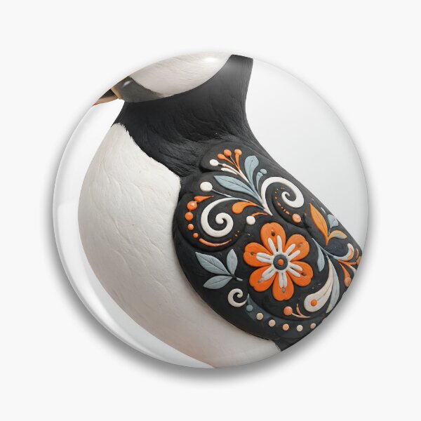 Item preview, Atlantic Puffin Nordic Folk Art 3D Clay Render Illustration designed and sold by LainCellJapan.
