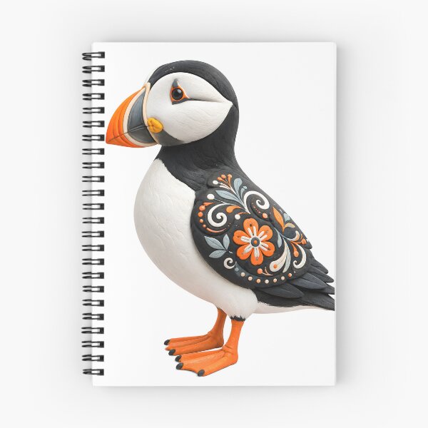 Item preview, Atlantic Puffin Nordic Folk Art 3D Clay Render Illustration designed and sold by LainCellJapan.