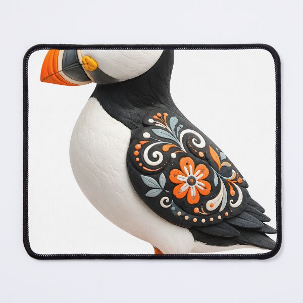 Item preview, Atlantic Puffin Nordic Folk Art 3D Clay Render Illustration designed and sold by LainCellJapan.