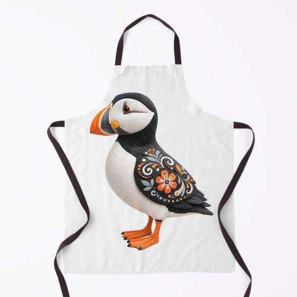 Item preview, Atlantic Puffin Nordic Folk Art 3D Clay Render Illustration designed and sold by LainCellJapan.
