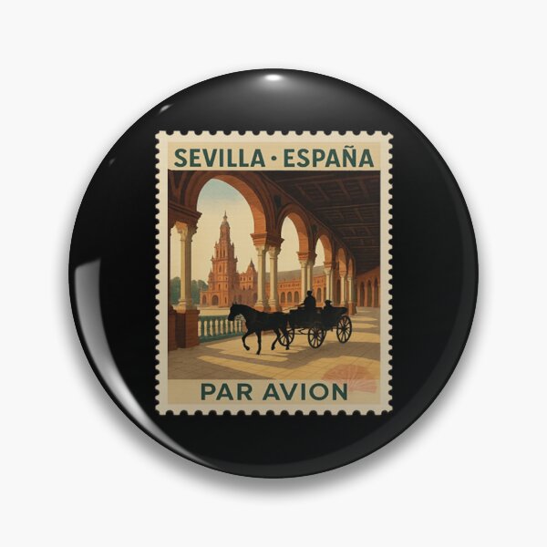 Item preview, Vintage Sevilla España Stamp Illustration _ Retro Spanish Postage Art _ Classic Andalusian Travel designed and sold by Anomaneal.