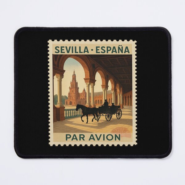 Item preview, Vintage Sevilla España Stamp Illustration _ Retro Spanish Postage Art _ Classic Andalusian Travel designed and sold by Anomaneal.