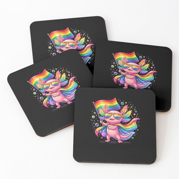 Item preview, Cute Axolotl Rainbow Pride Flag LGBTQ Support designed and sold by snowry.