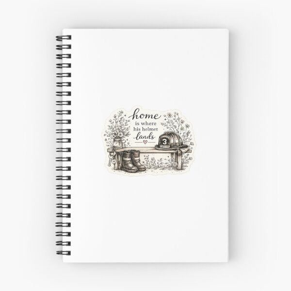 Item preview, Home Is Where His Helmet Lands | Fire Wife Floral Firefighter Sticker designed and sold by Smoke & Wildflowers.