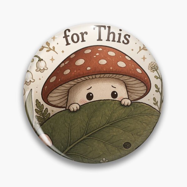 Item preview, "Too Introverted for This" Shy Hiding Mushroom Cottagecore Sticker Design designed and sold by redblink store.