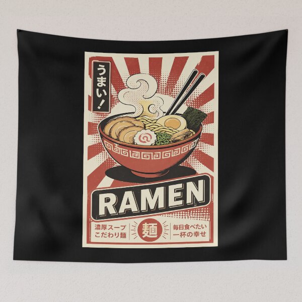 Item preview, Vintage Japanese Ramen Bowl Poster With Retro Noodle Shop Style designed and sold by ferminhays.