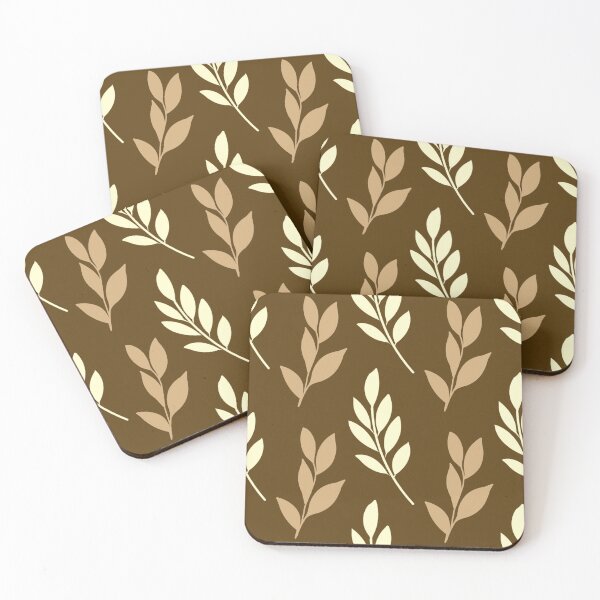 Item preview, Elegant Botanical Leaf Seamless Pattern in Earth Tone Brown Background designed and sold by Longsilp.
