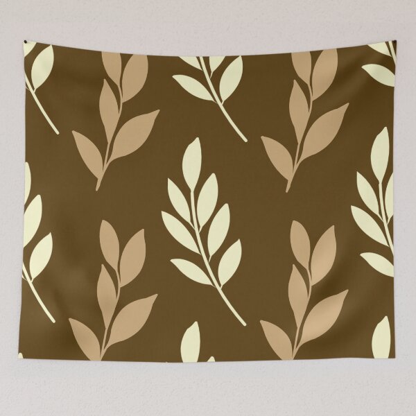 Item preview, Elegant Botanical Leaf Seamless Pattern in Earth Tone Brown Background designed and sold by Longsilp.