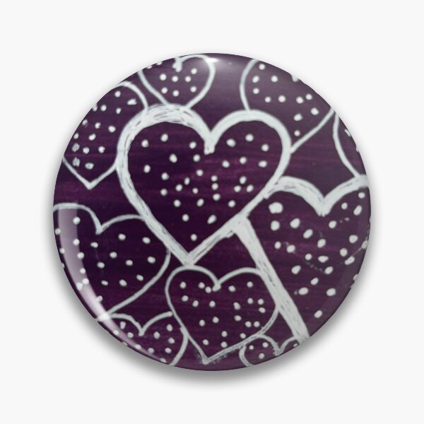Item preview, Purple Night Hearts – Hand-Painted White Heart Pattern on Deep Plum Background designed and sold by M1234s.