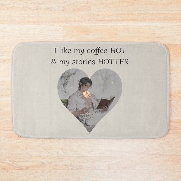 Item preview, Fantasy Elf Book Boyfriend Reading Coffee Heart Illustration designed and sold by FIREDesignsPOD.