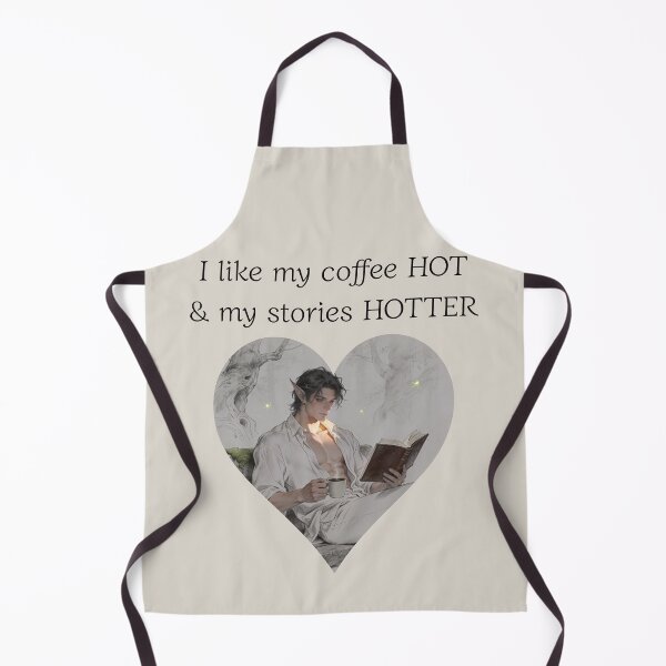 Item preview, Fantasy Elf Book Boyfriend Reading Coffee Heart Illustration designed and sold by FIREDesignsPOD.
