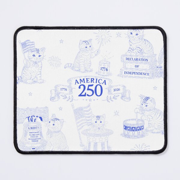Item preview, America 250 Cats Pattern, Patriotic Cat Toile, 250th Anniversary USA, Colonial Kittens, Fourth of July Cat Design designed and sold by Pharmkitty.