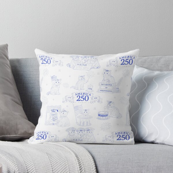 Item preview, America 250 Cats Pattern, Patriotic Cat Toile, 250th Anniversary USA, Colonial Kittens, Fourth of July Cat Design designed and sold by Pharmkitty.