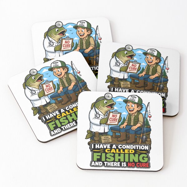 Item preview, No Cure Fishing Condition Humor | Funny Fishing Design designed and sold by Squiggle Happy.