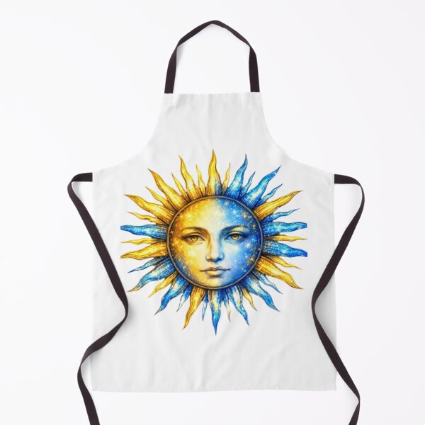 Item preview, Gold and Blue Celestial Sun – Cosmic Balance Artwork designed and sold by Aurora & Ink Artworks .