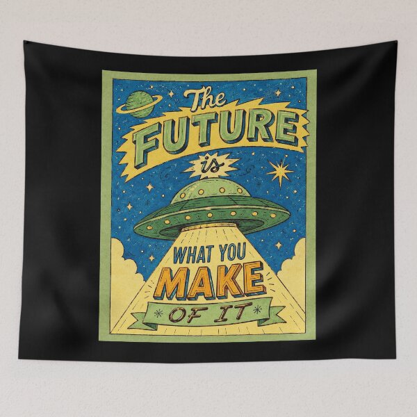 Item preview, Retro Space Poster The Future Is What You Make Of It designed and sold by ferminhays.