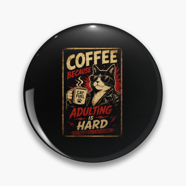 Item preview, Coffee Because Adulting Is Hard Funny Cat Caffeine Humor designed and sold by Modaozushi216.