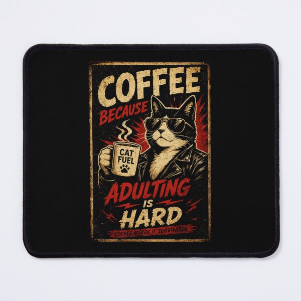 Item preview, Coffee Because Adulting Is Hard Funny Cat Caffeine Humor designed and sold by Modaozushi216.