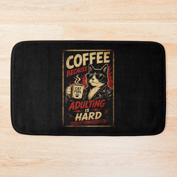 Item preview, Coffee Because Adulting Is Hard Funny Cat Caffeine Humor designed and sold by Modaozushi216.