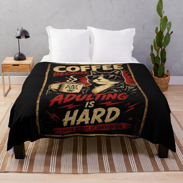 Item preview, Coffee Because Adulting Is Hard Funny Cat Caffeine Humor designed and sold by Modaozushi216.