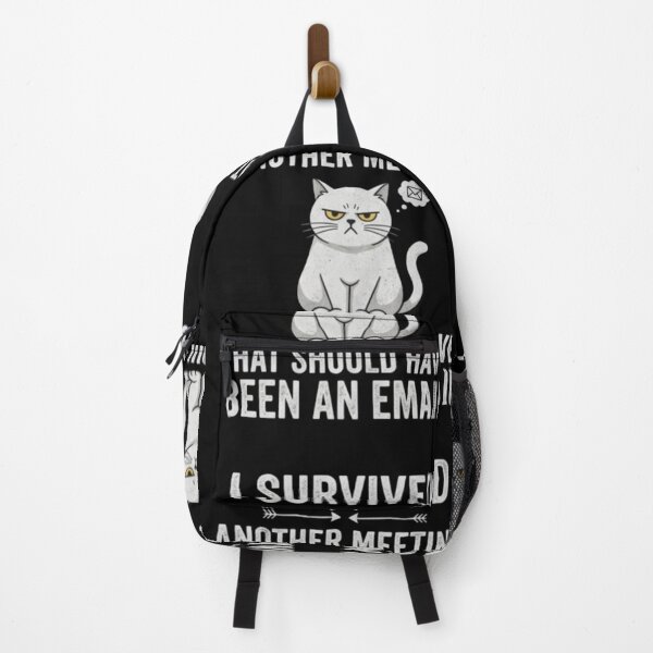 Item preview, I Survived Another Meeting Email Funny Cat designed and sold by RoyalDeluxGo.