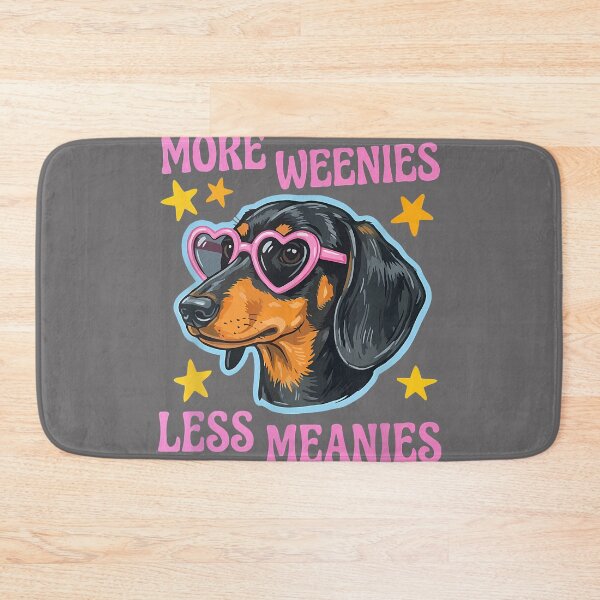 Item preview, More Weenies Less Meanies Dachshund Lover Cute Retro Dog designed and sold by KristineLi.