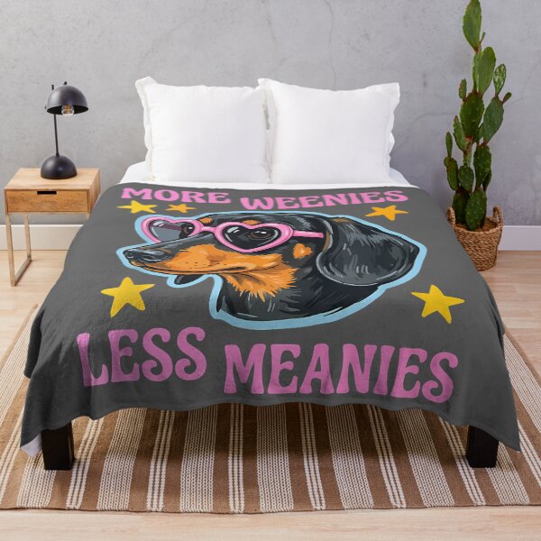 Item preview, More Weenies Less Meanies Dachshund Lover Cute Retro Dog designed and sold by KristineLi.
