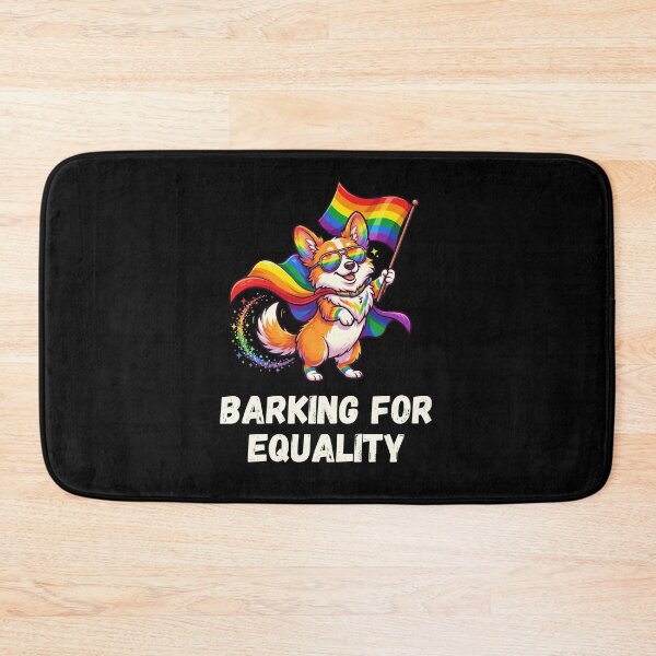 Item preview, BARKING FOR EQUALITY Corgi Rainbow Pride Dog designed and sold by snowry.