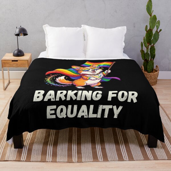 Item preview, BARKING FOR EQUALITY Corgi Rainbow Pride Dog designed and sold by snowry.