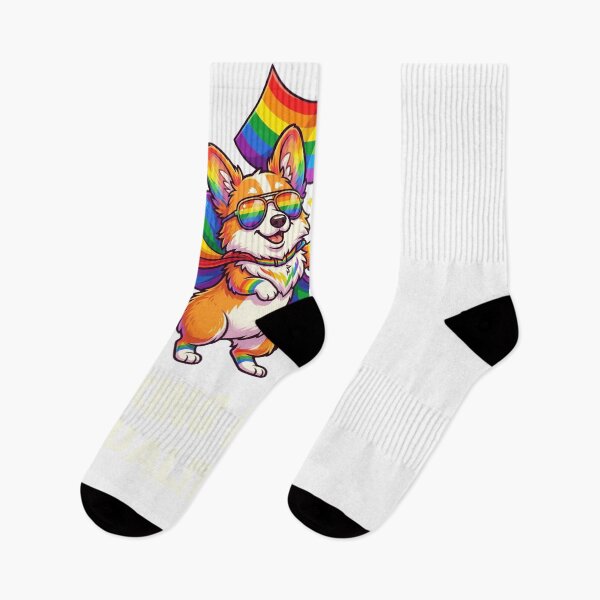 Item preview, BARKING FOR EQUALITY Corgi Rainbow Pride Dog designed and sold by snowry.