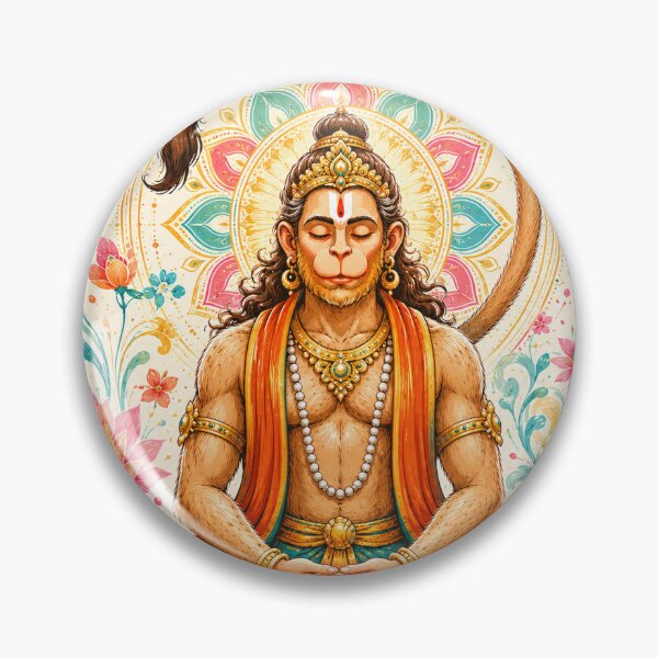 Item preview, Meditating Hanuman | Spiritual Yoga Mandala Art designed and sold by ravuh.