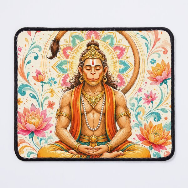 Item preview, Meditating Hanuman | Spiritual Yoga Mandala Art designed and sold by ravuh.