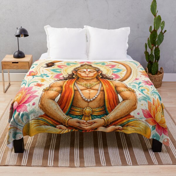 Item preview, Meditating Hanuman | Spiritual Yoga Mandala Art designed and sold by ravuh.