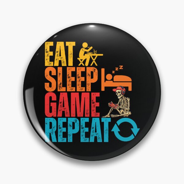 Item preview, Funny Gamer Skeleton - Eat, Sleep, Game Repeat designed and sold by legendaryskins.