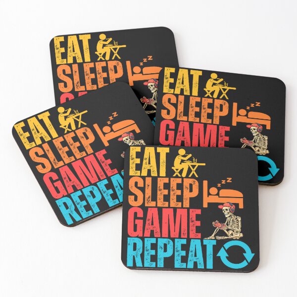 Item preview, Funny Gamer Skeleton - Eat, Sleep, Game Repeat designed and sold by legendaryskins.