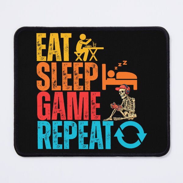 Item preview, Funny Gamer Skeleton - Eat, Sleep, Game Repeat designed and sold by legendaryskins.
