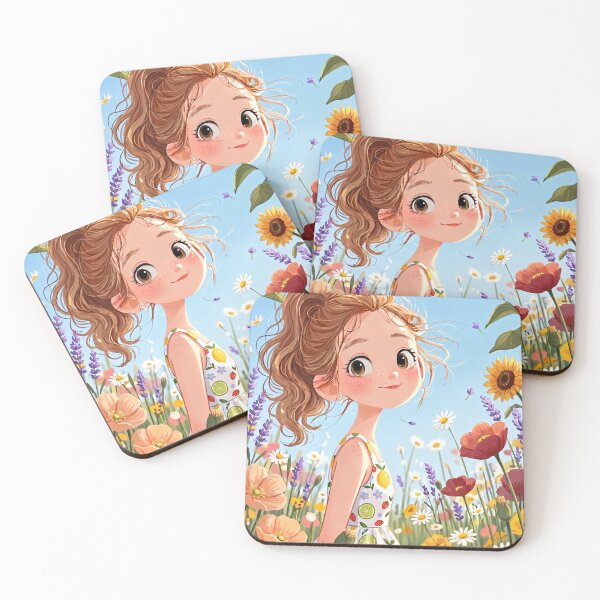 Item preview, The Summertime Sunflower Girl: Daisies, Lavender, Poppies & Citron Dress designed and sold by Tiny-roar-studio.