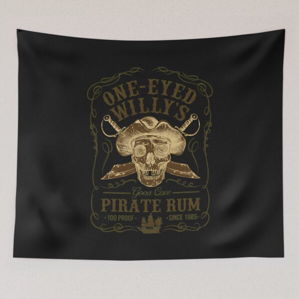Item preview, Aged Pirate Rum Skull Vintage Label  designed and sold by folk-4-arts.